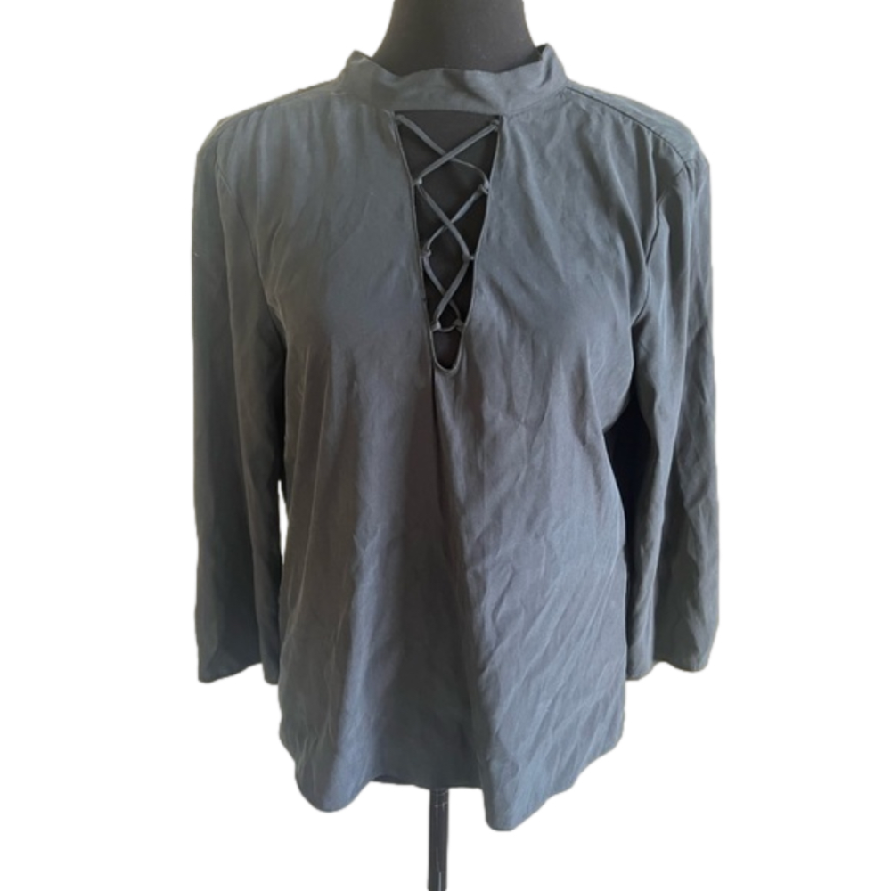 Zara black open back blouse